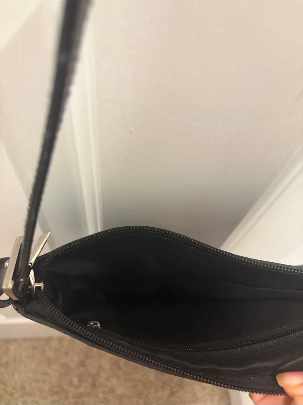 Black Elvis Graphic Shoulder Bag with Stud Accents